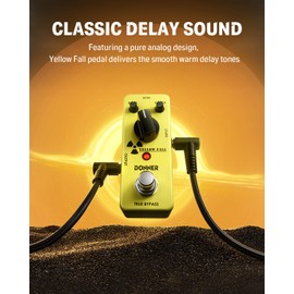 Donner Guitar Delay Pedal for Pedal Boards, Electric Guitar, Yellow Fall Analog Delay Mini Guitar Effect Pedal Vintage Delay, True Bypass