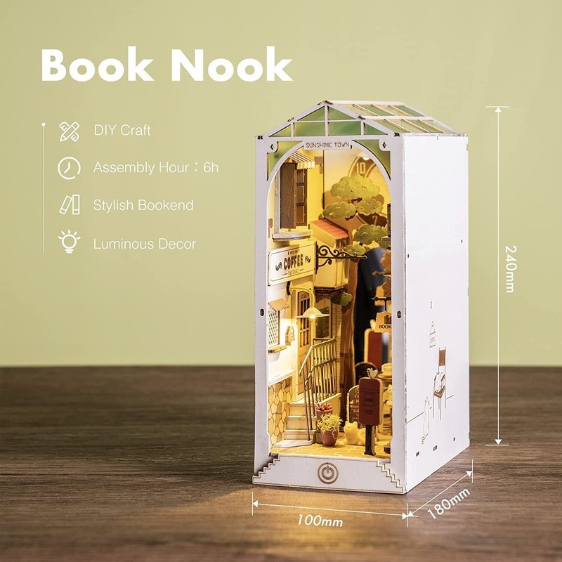 Rolife Sunshine Town 3D Wooden DIY Miniature 1:24 Dollhouse Book