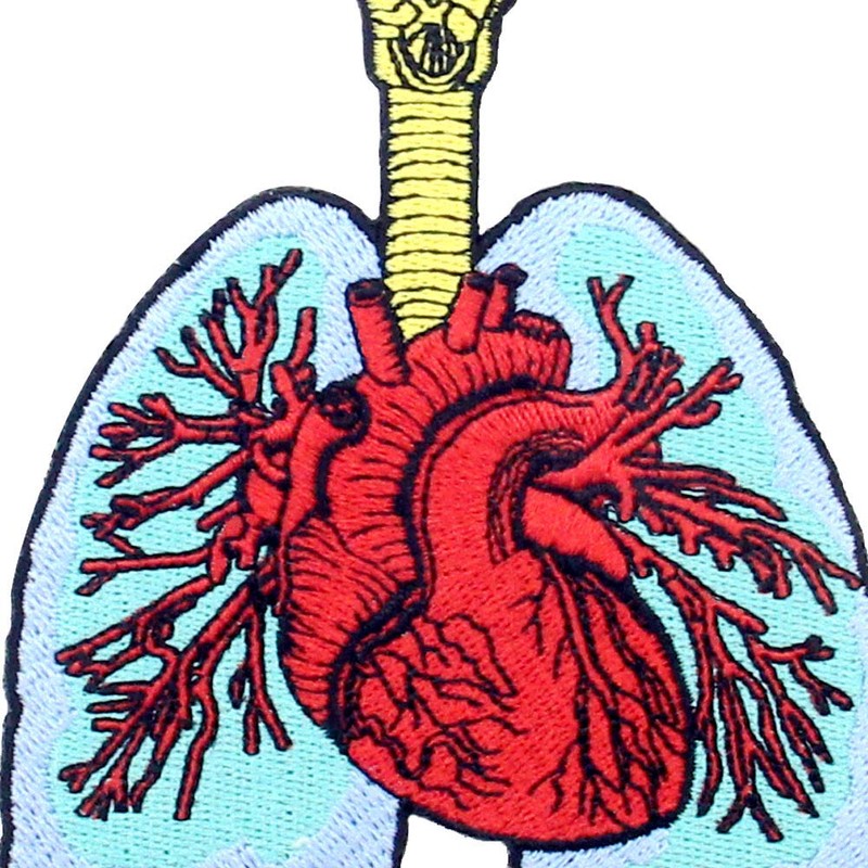 The Lungs and Heart Embroidered Badge Patch Iron or Sew