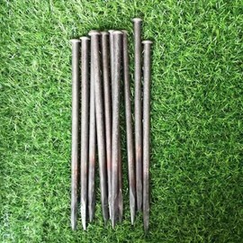 Metal Landscape Edging Anchoring Spikes,12 Inch Landscape Paver Edging Anchoring Spikes for Artificial Turf, Weed Barrier, Tent Spikes, Camping (12)