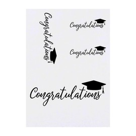 4 x 'Graduation Congratulations' Temporary Tattoos - Water Resistant, Skin-Safe, Non-Toxic Transfers, Mixed Sizes (TO00072906)