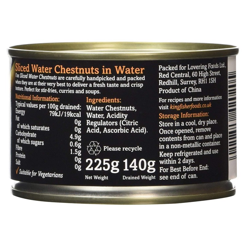 Kingfisher Sliced Water Chestnuts, 225 g