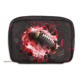 LLCXCSI Kids Toiletry Bag for Boys, Cute Small Red 3D Football Wash Bag for Little Young Boys Waterproof Cosmetic Weekender Bag Toddler Traveling Toiletries