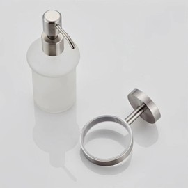 Hand Soap Dispenser Wall Mount, Glass Soap Dispenser Pump Bottle for Kitchen & Bathroom, Dish Soap Dispenser with Stainless Steel Pump, Dispenser Pump Bottle for Lotions,Liquid Soaps