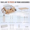HappyPicnic Picnic Basket for 2, Handmade Wicker Picnic Set with
