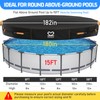 15ft Round Pool Cover Tarp, Solar Pool Covers for Above
