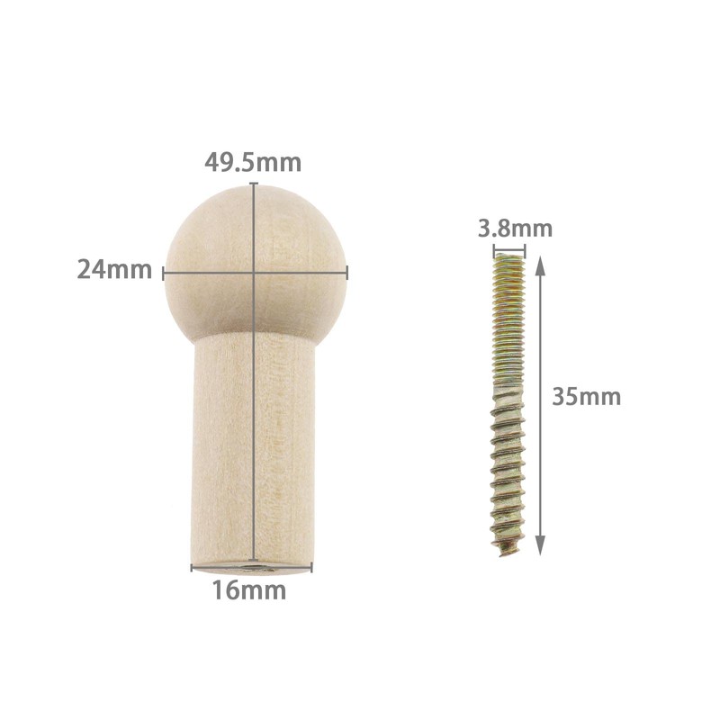 eMagTech 12PCS Wooden Coat Peg with Screws Natural Wood Hook