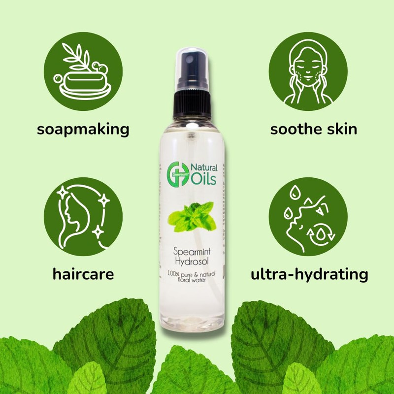 GreenHealth Spearmint Hydrosol (Floral Water) - 32 fl oz Plastic
