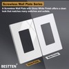 20 Pack BESTTEN Screwless Wall Plate, 1 Gang Decorator Light