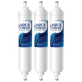 AQUACREST GXRTQR Inline Water Filter, NSF Certified, Carbon Block Media Ensures 99% Chlorine Reduction, Replacement for GE GXRTQR, GXRTQ System, Also Reduces Heavy Metals and More (Pack of 3)