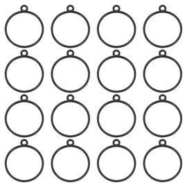 uxcell 16 Pcs Open Bezel, Round Resin Bezels Pendants Open Back Bezels Metal Hollow Frame Charm for DIY Resin Crafts Earrings Jewelry Making, Black