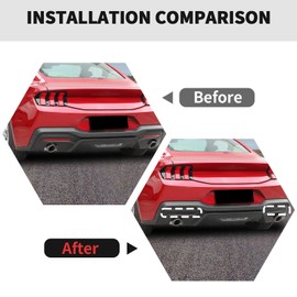 RT-TCZ Smoked Black Rear Fog Light Lamp Trim Cover Decoration Exterior Accessories for Ford Mustang 2024 2025