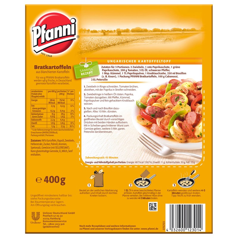 Pfanni Bratkartoffeln 400g/14.1oz Instant Fried Potatoes