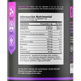 Resveratrol De 180 Cáps Con Semilla De Uva Roja Acai. B Life