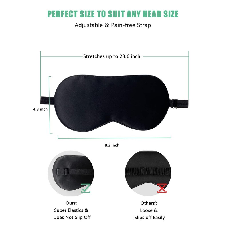 Silk Sleep Mask, 2 Pack 100% Real Natural Pure Silk