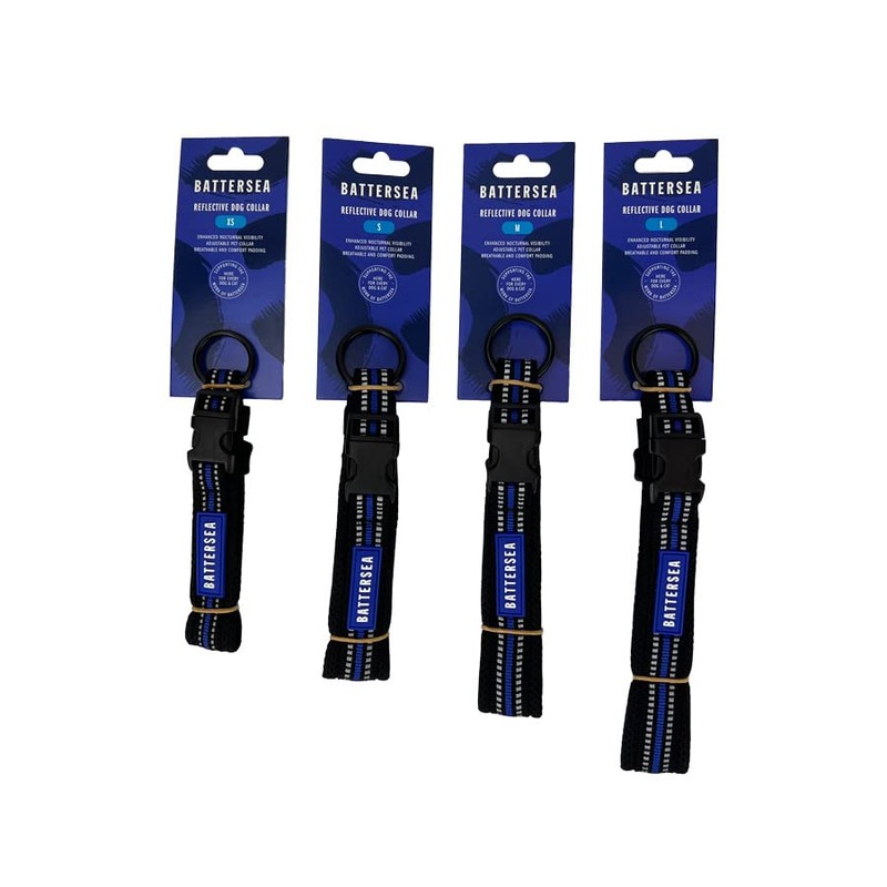 Battersea Reflective Dog Collar Blue S