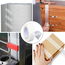 live4gadgets Pack of 12 Packing Strong Crossweave Reinforced Tape,Transparent Bi-Directional Filament Strapping Tape, Fiberglass Reinforced Tape,Heavy Duty Tape, 170mic x 50mm x 50m (12)