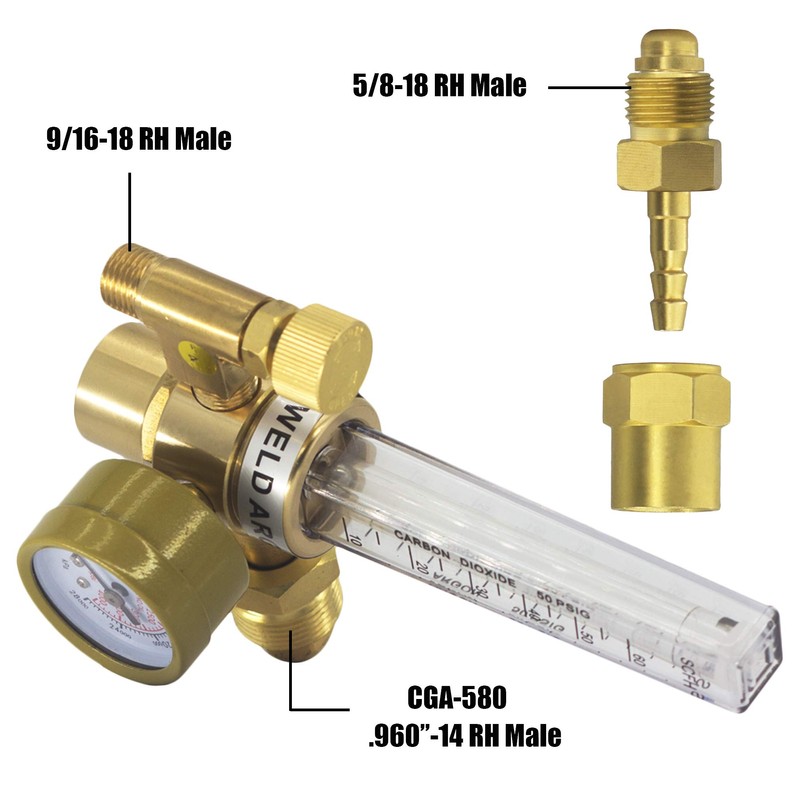 RX WELD Argon/CO2 Mig Tig Flow Meter Gas Regulator Gauge