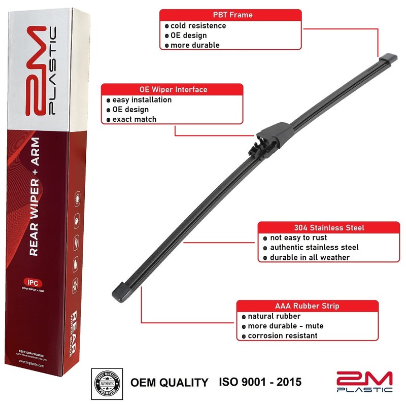 2M PLASTIC Rear Wiper Arm Blade Factory OEM Style Replacement