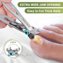 Toenail Clippers for Seniors Thick Nails, Slanted Curved Ingrown Nail Clippers for Men Heavy Duty Toe Nail Clippers with Wide Jaw Opening Nail Cutter Fingernail Clippers for Adult,Women