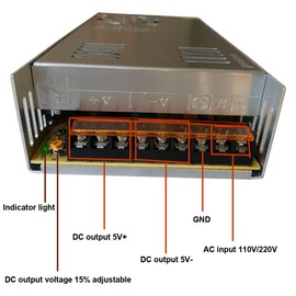 Henxlco AC 110V/220V to DC 48V 8A 380W Universal Regulated Switching Power Supply Adapter Transformer Driver Converter for LED Strip Light, Security Camera System, Computer Project