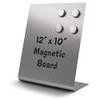 Large Magnetic Bulletin Board for Tabletops – Dry Erase Memo Board with Stand – Metal Easel for Magnet Display – Desktop Home Decor – 12x10 Inches + 4 Magnets