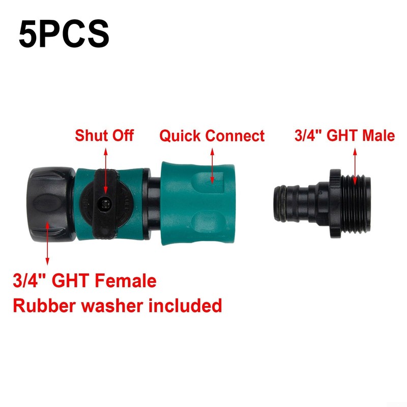 Reliable Quick Connect Garden Hose Kit with Shut Off Valve