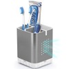 Boperzi Toothbrush Holder Toothpaste Organizer Drainage for Bathroom Vanity, Detachable