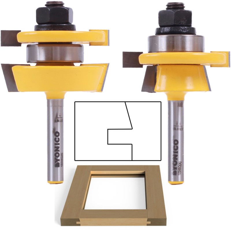 YONICO Cabinet Door Rail and Stile Router Bits Set 2