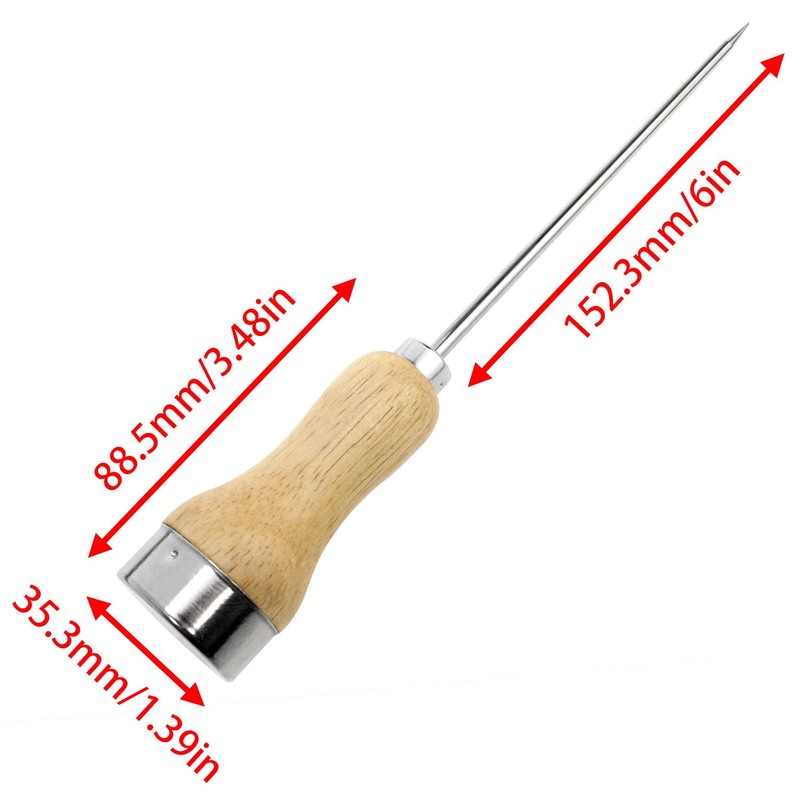 Lovelysp Stainless Steel Ice Pick Ice Pick Tool Wooden Handle