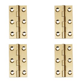 4 Pcs 2" Door Hinges Brass Folding Hinges for Gate Window Closet Drawer Boxes