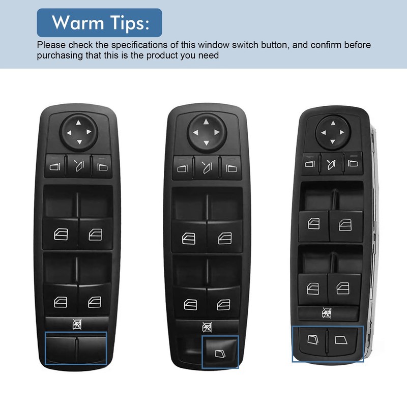 Pack of 2 Replacement Cover Left Window Regulator Button Replacement