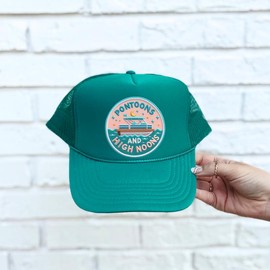 Pontoons & High Noons Trucker Hat - Classic Design for Trucker Use - Color: Pink