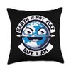 Earth Is Not Flat Humor Planet Design Throw Pillow