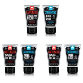 Pacific Shaving Company Caffeinated Shaving Set 6 Pieces - Caffeinated Shaving Cream, 3 Units | Caffeinated Aftershave, 3 Units