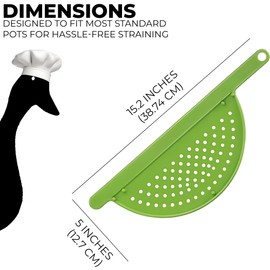 Handheld Pot Strainer – Food Strainer for Pasta, Vegetables & More – BPA-Free Plastic with Anti-Slip Pegs – Fits Most Pots and Pans (2)