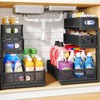 Under Sink Organizer, 2-Pack 3-Tier Thickened Metal Pull out Cabinet