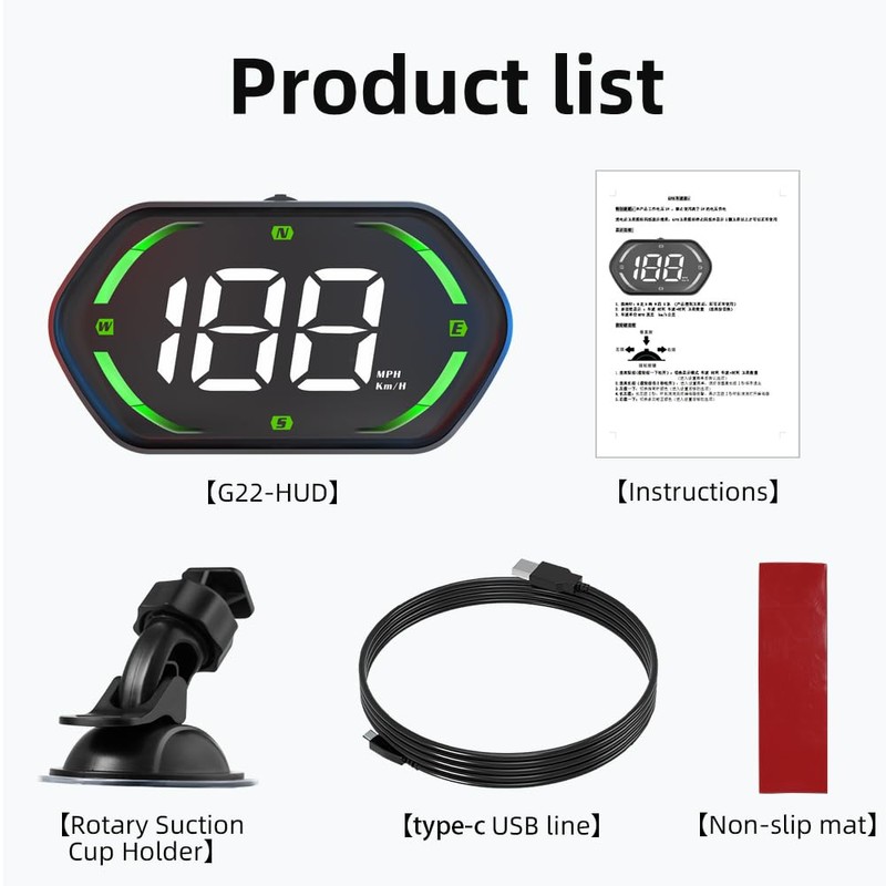 SinoTrack Universal GPS Speedometer, Car HUD Display with Large Screen