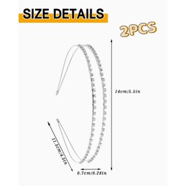 TPZORJX 2-teiliges Stern-Haarband, Metall-Stern-Haarband, Strass-Legierung-Haarband, dekoratives Kristall-Haarband, goldene Konfetti-Haaraccessoires, Party, Mädchen, Brautjungfer, gold + silber