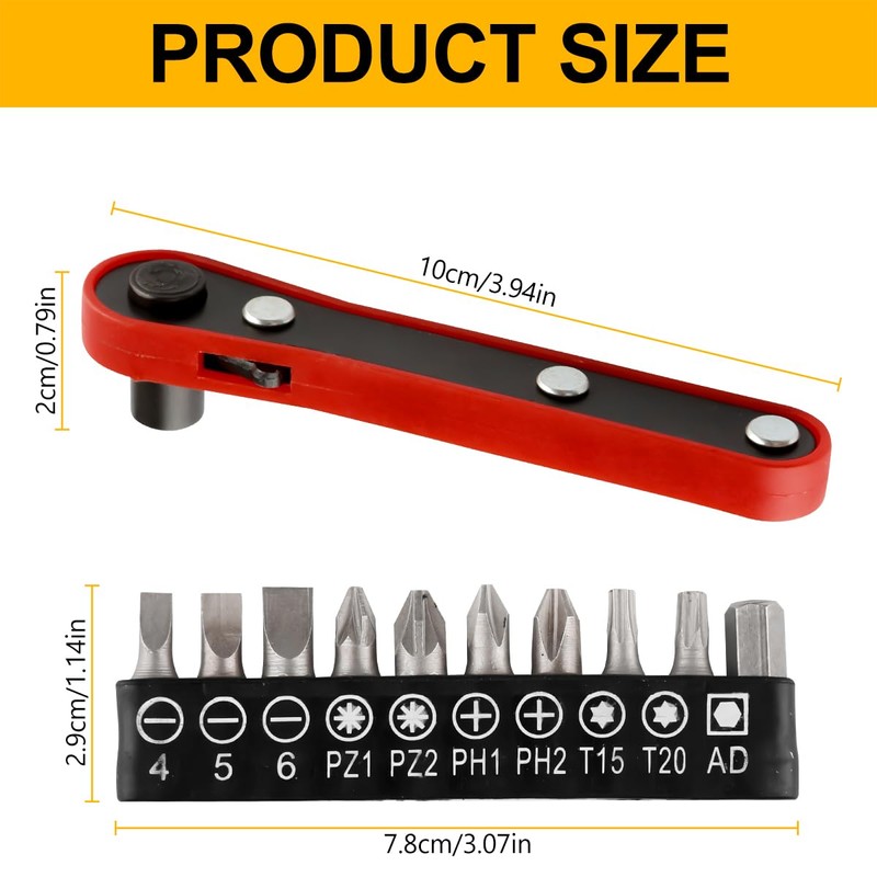 Lotsdonxia Ratchet Wrench Set Mini 36-Tooth L-Bend Screwdriver Ideal for