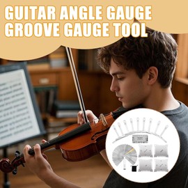 Guitar Action Gauge - Stainless Steel Guitar Setup Tools String Action Ruler,Radius Measurer Measuring Tools with Storage Bag for Musicians Guitarists