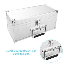 2 Pieces Chest Handle, Stainless Steel Pull Handle Heavy Duty Chest Ring Pull Handle Folding Handle with Rubber Grip for Toolbox Chest Case (14x4cm)