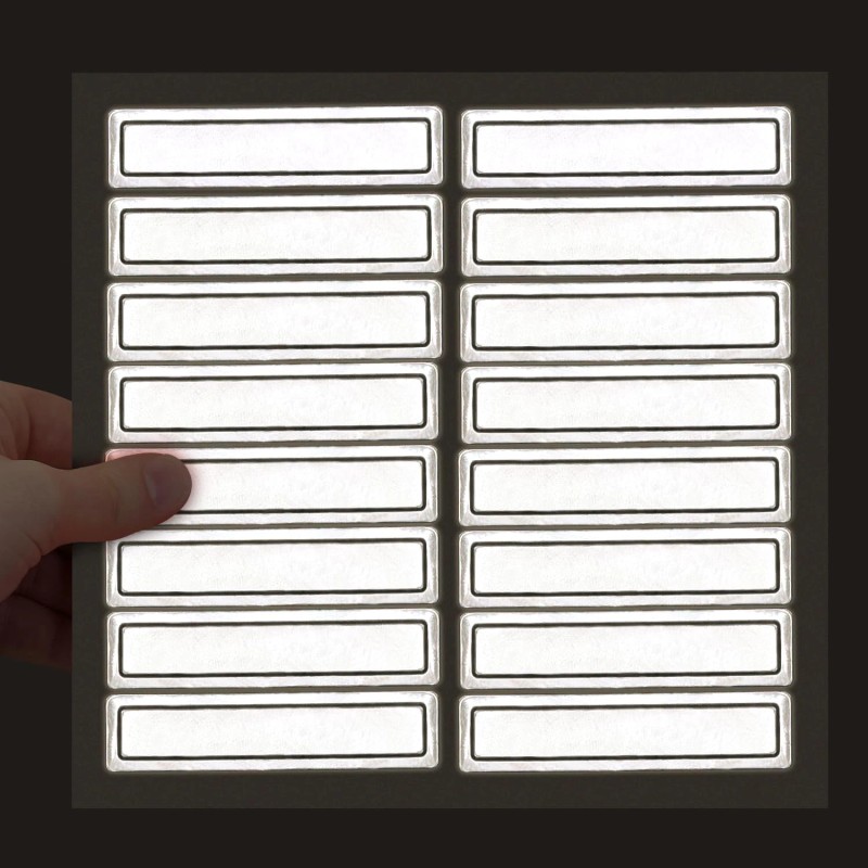 MyHardHatStickers Silver Retro Reflective Hard Hat Stickers - 1" x