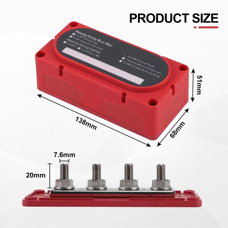 CPROSP 300A Busbar Box, Busbar M8 300a, Power Distribution Block