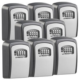Xcase Key Safe with Code: Set of 8 Mini Key Safe Wall Mounted Combination Lock (Key Safe with Combination Code, Key Safe with Number Code, Safe Safe: