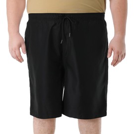 Men’s Big and Tall Swim Trunks Quick Dry Soft Mesh Lining Shorts（1X-8X (11" Inseam, 1X, Black)