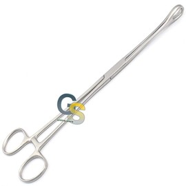G.S FOERSTER Sponge Forceps 9.5" Straight FENESTRATED Oval Serrated Jaws | Best Quality
