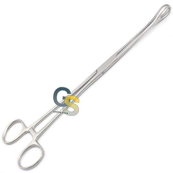 G.S FOERSTER Sponge Forceps 9.5" Straight FENESTRATED Oval Serrated Jaws