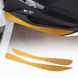 CHEAYAR Soft 3D Real Carbon Fiber Car Interior Door Panel Trim Anti Kick Kit Compatible with Corvette C8 Stingray Z06 Z51 2020 2021 2022 2023 Interior Decoration Accessories (Yellow)