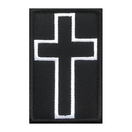 Antrix Jesus Christian Jewish Black Cross Logo Insignia Patch Military Tactical Embroidered Badge Emblem Patch -2x3.15